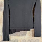 James Perse Woman's Black Mock Neck Long Sleeve Top 1/Small Cotton Layered Photo 8
