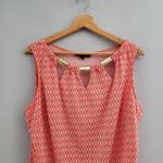 Alice + Olivia Alex + Olivia Orange Sleeveless Diamond Pattern Gold Accent Top XL Photo 2