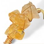 Citrine Natural Semi Precious Gemstones Cuff Bracelet 18kt Yellow Gold Overlay Photo 3