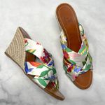 Christian Louboutin Dispo Zeppa 85 Floral Satin Espadrille Wedge Mule Sandals 36 Photo 0