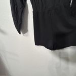 Free People NEW  Real Resort Romper Short Black Crinkle Gauze Open Back Top Small Photo 7