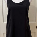 Lululemon  Black Racerback Tank Top Pleated Back Zipper Detail Women's Size 6 Photo 0