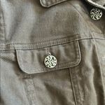 Tribal Dark Brown Jean Jacket with Decorative Silver Buttons Size M Photo 9