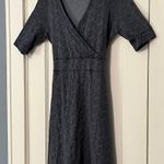 Toad & Co cue wrap cafe dress size small faux wrap in blue outdoors comfort Photo 1