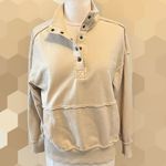 Comfy Tan Pullover Snap up Turtleneck Sweatshirt New Size XS Photo 1