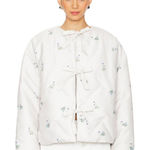 Sleeper  Ukiyo Tie Front Puffer Jacket Flower Print Womens Size XS Photo 0