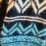 Lane Bryant Long Line Open Front Knit Eyelash Cardigan Aztec Blue Navy 26/28 Photo 3