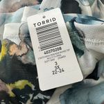 Torrid Floral Stretch Mesh Crew Neck Ruched Short Sleeve Top Size 3X NWT Photo 7