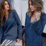 Free People Dreaming Of Denim Hendrix Bell Sleeve Boho Tunic Oversized Sz Small Photo 2