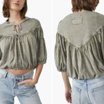 We The Free NWOT Free People No Good Alone Rib Yoke Jersey Top Green Photo 1