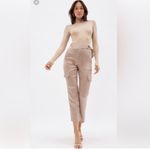 Jonathan Simkhai Carolina belted Satin cargo pant in nutmeg NWT Tan Size 6 Photo 2