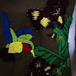 Romeo + Juliet Couture Romeo & Juliet Army green stretch button up Birds Photo 3