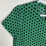 Adrienne Vittadini  chain link navy and Kelly green shirt sleeve shift dress sz 0 Photo 69