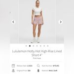 Lululemon  NWT Hotty Hot High Rise Lined 4”Shorts Pink Haze Size 12 Photo 6