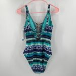 Bleu Rod Beattie  Swimsuit Size 4 Sun Sea And Sand Lattice Front One Piece NWT Photo 2