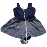 Vintage One Piece Romper Shorts Bathing Suit Blue Plaid Checkered one piece White Size 20W Photo 7