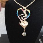 Romeo + Juliet Couture Romeo & Juliet Multi Color Crystal Hearts Cross Photo 0