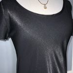 French Connection  Shimmering Black Short Sleeve Simple Elegant Maxi Dress Size 6 Photo 5