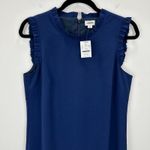 J.Crew  Ruffle Neck Suiting Dress Navy US 6 Classic Office Cocktail US 6 NWT Photo 3