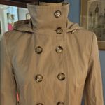 Calvin Klein Hooded Khaki Tan Double-Breasted Water Resistant Rain Coat NWT Photo 7