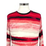 St. John Nordstrom Brush Striped Long Sleeve Top Red White Black Size Small Photo 1