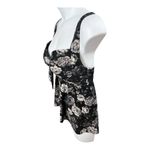 Torrid  Black Grey Floral Retro Tankini Top Plus Size 1F Slit Swimwear Women Photo 3