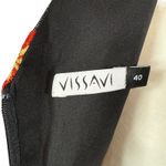 Vissavi Vintage Y2K 8 Tulle Illusion Mesh Dress Embroidered Floral Semi Formal Black Photo 7