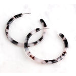 Boutique Handmade Ash Blonde Tortoise Shell Hoop Earrings, 50cm Photo 2