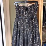 Robert Rodriguez  Black and Cream Strapless Lace Dress Photo 1