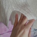 Bella Dahl  CREAM OPEN KNIT BELL SLEEVE TURTLENECK SWEATER KID MOHAIR WOOL MEDIUM Photo 5