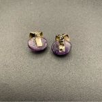 Sterling Silver Amethyst Indian Bali Style Stud Earrings Photo 3