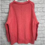 Free People  Brookside Tunic Sweater Womens Size L Coral Pink Oversized V-Neck Photo 5