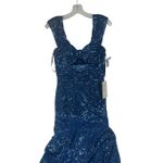 Basix Black Label Blue Sequin Keyhole Column Gown 4 Photo 8