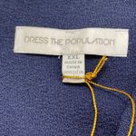 Dress the Population NWT Alicia Midi Dress Midnight Blue Size XXL V-neck Glam Photo 4