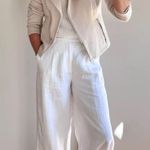 Madewell  NWT White Linen Harlow Wideleg Pants 8 Photo 1