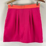 Naven  100% Silk Barbie Pink Orange Color Block Two Tone Mini Skirt Photo 2
