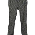 prAna  Space Dye Leggings Black Neon Green Stripe Pull On Yoga Pants XS Photo 0