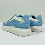 Alexander Wang  Puff Pebble Leather Logo Low Top Sneakers Blue White EU 39 NEW Photo 4
