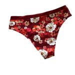 Cupshe NWT  Paige Floral Mid Waisted Bikini Bottom burgundy white high cut sz xxl Photo 4