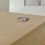 Three Stone Round Cut Engagement Promise Silver Ring “Othella” Princess Femme Jewelry Photo 4