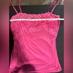 Y2K Hot Pink Slip Cami Tank Top Lace Adjustable Straps Women’s Sz L Vintage EUC Size L Photo 4