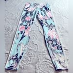 Nike Women's Floral Leggings - Light Blue and Pink Photo 3