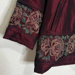 Lands' End Embroidered Burgundy Women's Hoodie Coat Jacket, Size XXXL Photo 5