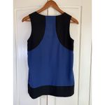 Kensie NWT  Top Women's Small Blue Black Shell Color Block Corpcore Office Church Photo 2