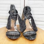 Trina Turk x INC Embroidered Kanata Anke Wrap Block Heels Black Multi 7.5 Photo 3