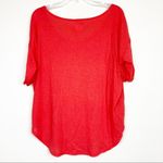 Free People Orange Oversized Lace Detail Short Sleeve Shirt Sz S Photo 3