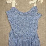 Sienna Sky NWOT Blue & White Seersucker Shirred Midi Dress - Small Photo 2