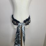 Ibisco Indian Hand‎ Beaded Tie Belt Black Multicolor Sequin Cottage Core Sz L Photo 2