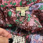 Kori  AMERICA size medium pullover dress multicolor floral paisley crochet halter Photo 8