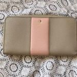 Kate Spade Zipper Two Tone Pink Gray Saffiano Leather Wallet Photo 0
